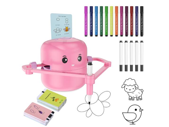 Robot jouet pour enfants, 100 cartes, projecteur de dessin interactif vocal, jouet d'apprentissage Rechargeable pour âgés de 4, 5, 6, 7, 8, 9, 10 ans et plus