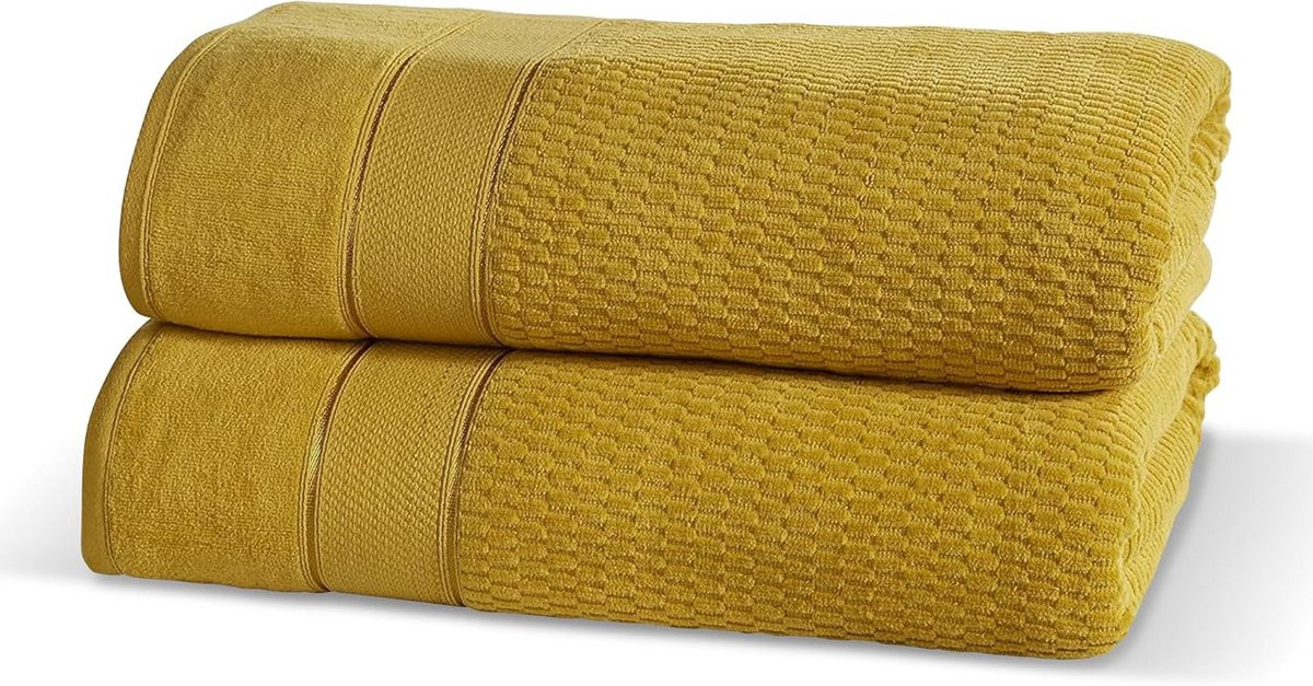 Luxe Velours Badkamerset 2 Delig - Zachte Handdoeken voor Beige Badkamer