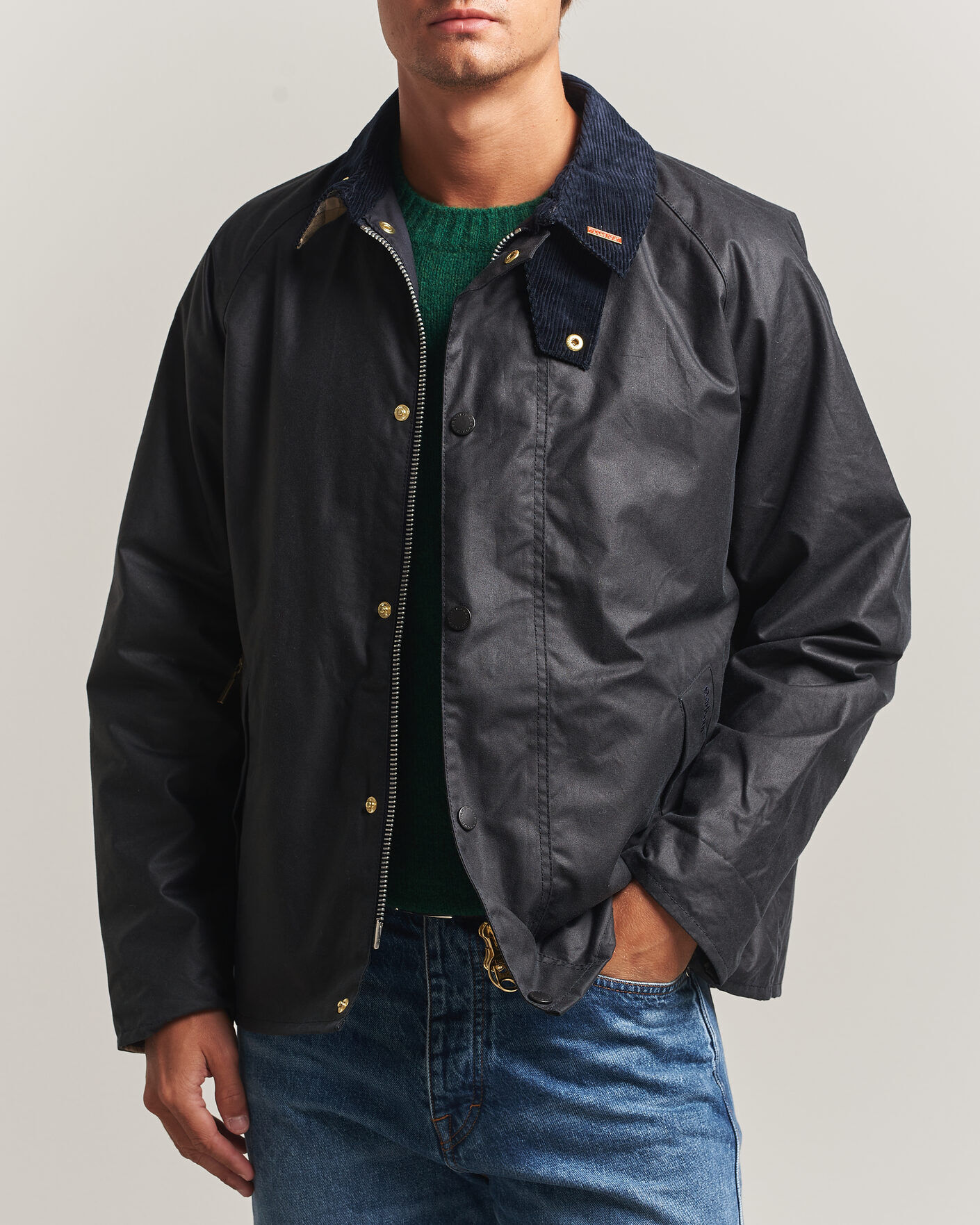 Barbour Lifestyle Icons Transport Wax Jacket Navy men XXL Blå