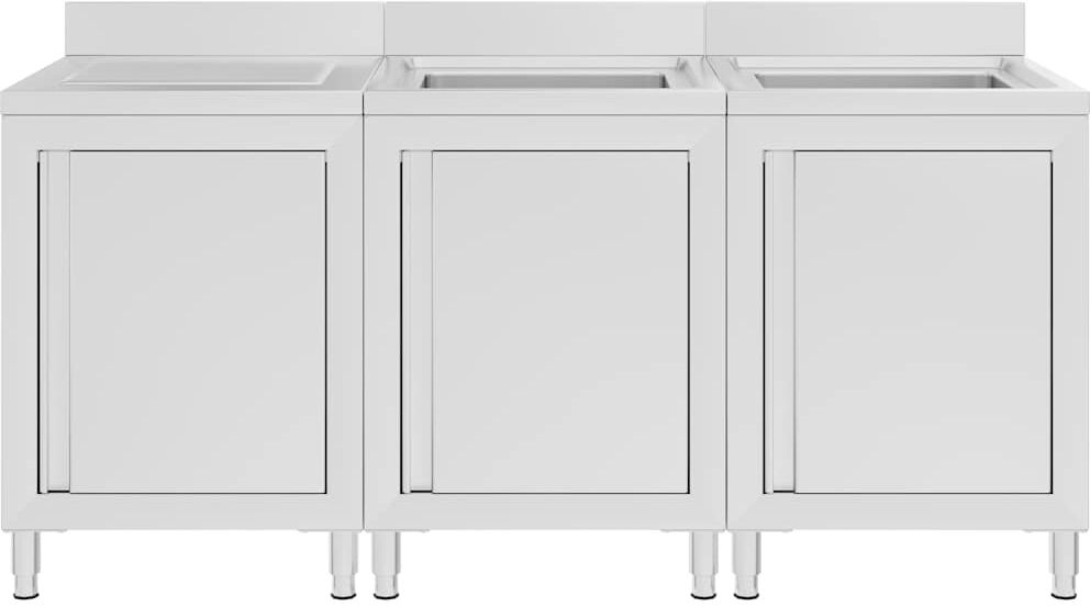 vidaXL Évier de cuisine commercial 180x60x96 cm Acier inoxydable