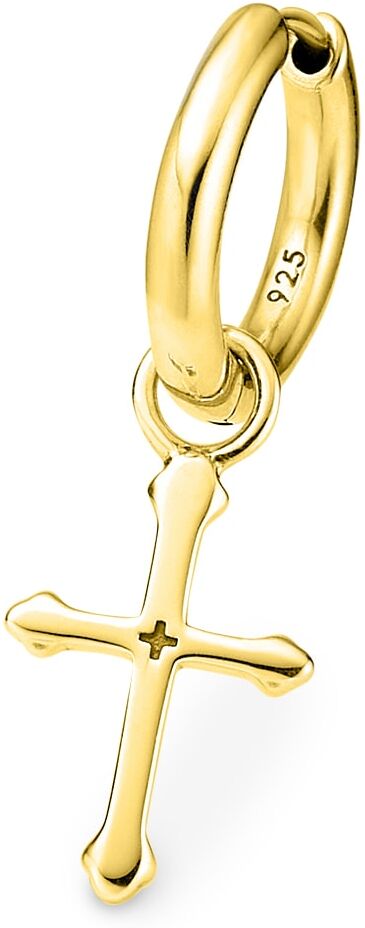 Single-Creole BRUNO BANANI "Schmuck Geschenk Silber 925 Ohrschmuck Ohrring Kreuz", gold (gelbgoldfarben), Ohrringe, Damen, 2,1mm, Silber 925 (Sterlingsilber), Single-Creole, Einhänger abnehmbar