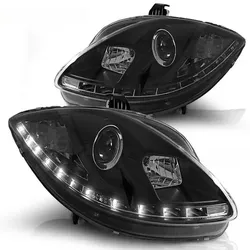 Scheinwerfer LED Tagfahrlicht Optik passend für Seat Leon 1P / Altea 5P 04-09 Schwarz