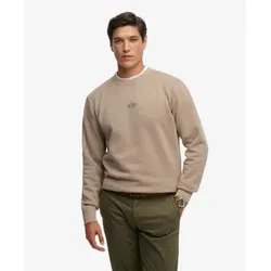 Superdry für Herren. M2014441A Micro Logo Crew Sweatshirt beige (L), Lässig, Baumwolle
