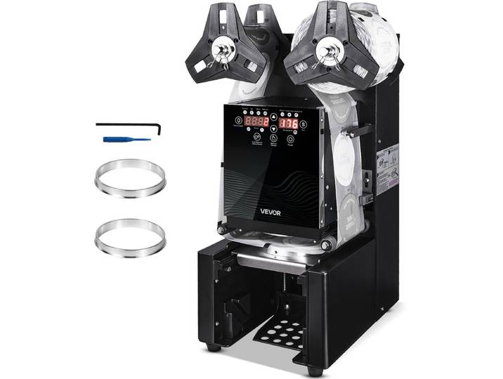 VEVOR Cup Sealing Machine\, 500-650 Kopjes/U\, Sluitmachine voor 190 mm Hoge en 90/95 mm Grote Kopjes\, Elektrische Boba Tea Sealer met Lcd-Bedieningspaneel voor Bubble Milk Tea Coffee