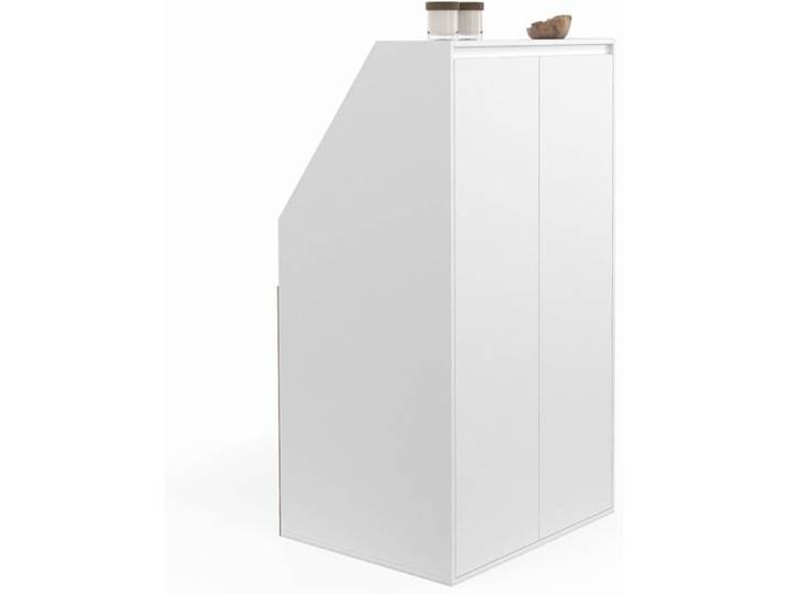 IDMarket Armoire sous Pente TOMI 2 Portes Blanc 60x50x110/70 cm avec étagère amovible