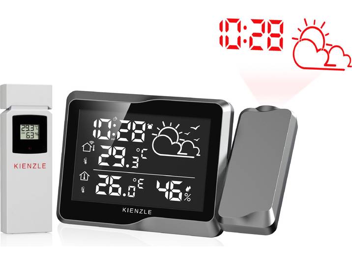 Kienzle Funk DCF Wetterstation mit Wand-Projektion