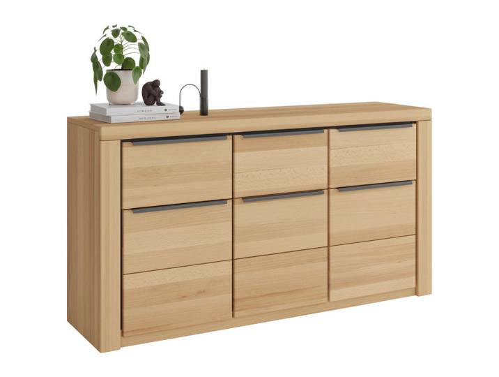 Livetastic Sideboard Brunei, Buchefarben, Kunststoff, Buche, vollmassiv, 3 Schublade(n) Schubladen, 160x80x40 cm, Holzmöbel, Kommoden Holz, Sideboards Holz