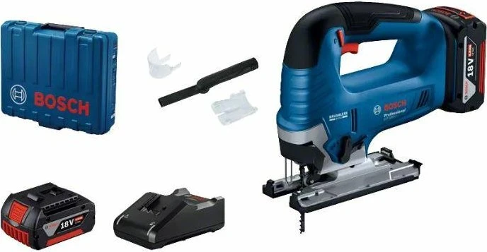 BOSCH Professional Akku-Stichsäge GST 185-LI, Ladegerät GAL18V-40, Koffer 0.601.5B3.024 (2 × 4 Ah)