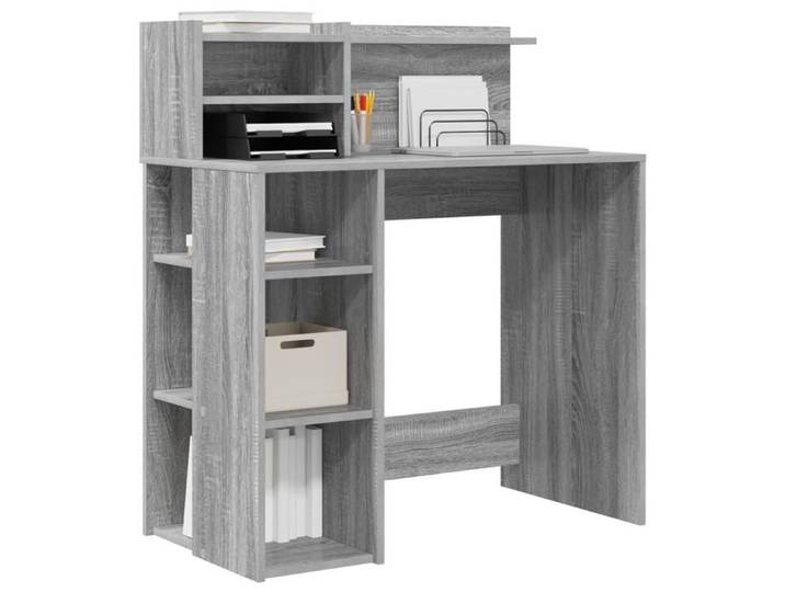 Bureau droit - GKK - Bureau informatique - avec rangement - Gris Sonama 90x48x101.5 cm - Bois d'ingénierie @900@