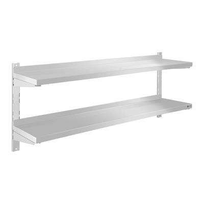 Helloshop26 - Professionelles Wandregal – 2 Ablagen – Edelstahl 140 cm 14_0001544