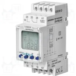 Orno, Zeitschaltuhr, Elektronischer Astro- und Zeitprogrammierer, 100 Programme, 3 Menüsprachen, 2 Relaisausgänge max. 16