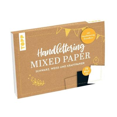 Handlettering Mixed Paper Block - Schwarz, Weiß, Kraftpapier - A5