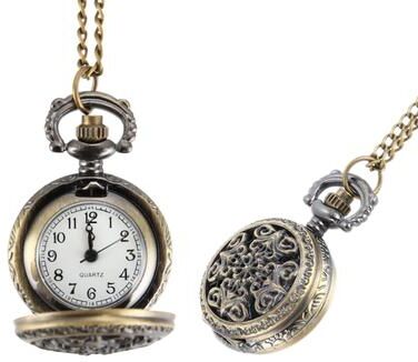 ModernMart Vintage Floral Pendant Pocket Watch Necklace For Women 1