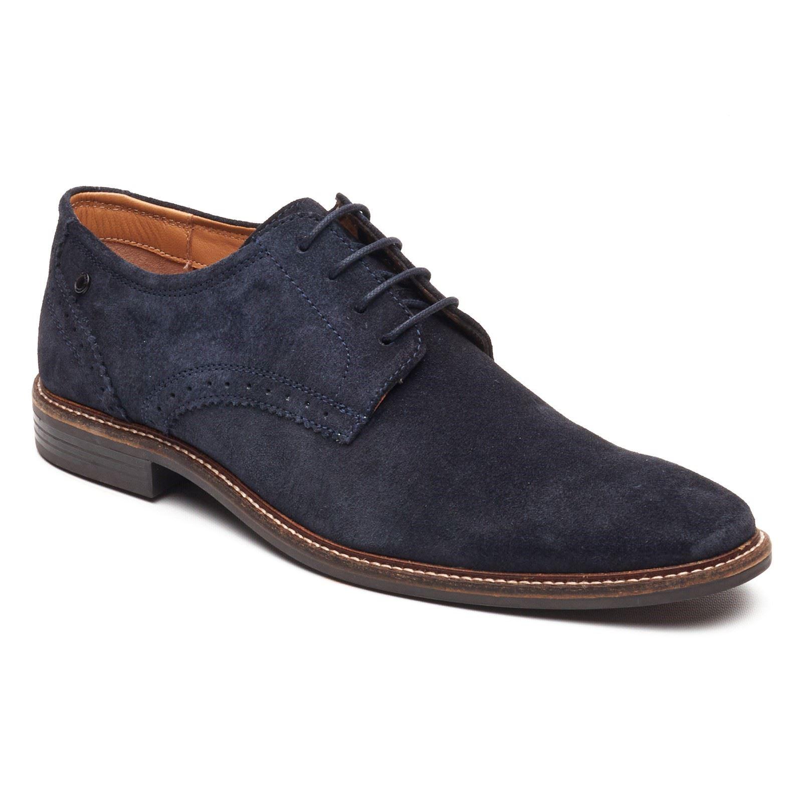 Base London Eton Schnürleder Herren Navy Schnürschuhe