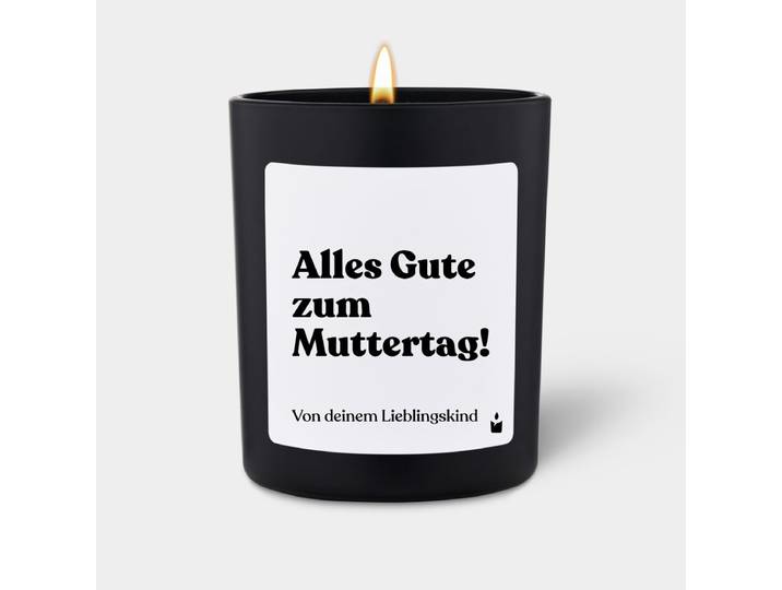 Duftkerze Schwarz Flowery Alles Gute zum Muttertag!