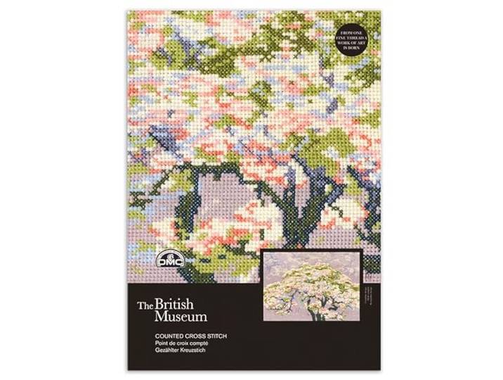 DMC Cherry Blossoms Kit, bevat draden, Aida 14 Count stof en naald