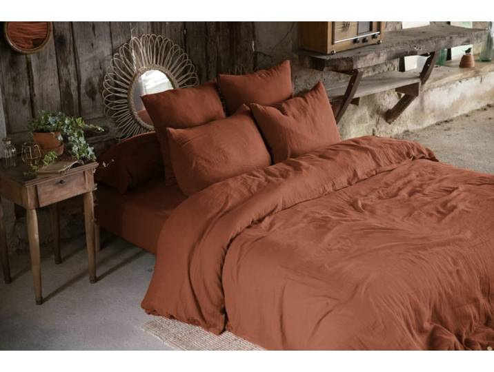 Housse de couette gaze de coton uni