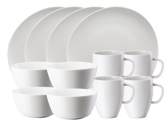 Rosenthal Frühstücks-Set Junto Weiss Frühstücksset 12tlg