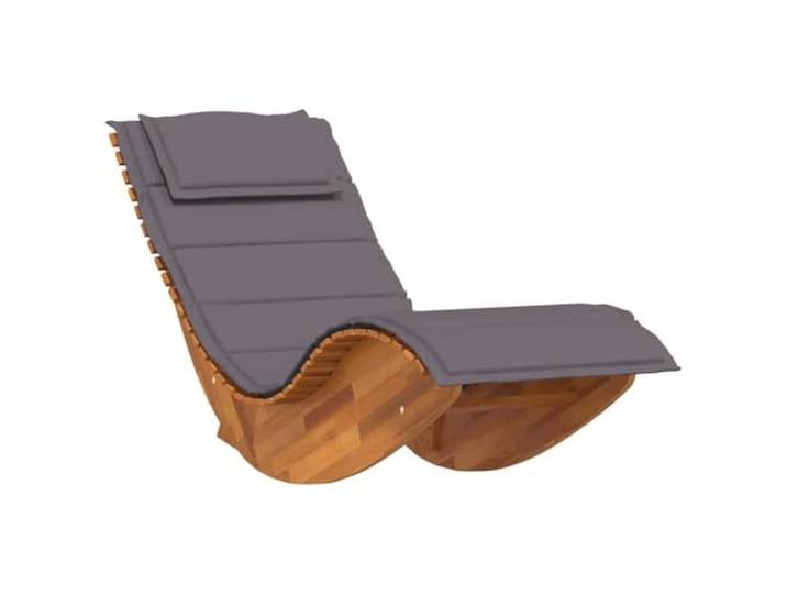 GPUTYGHN Schaukelliege mit Auflage Massivholz Akazie Ergonomisches Design, Wetterbeständig, Bodenstopper für Sicherheit, Lattenrost für Belüftung