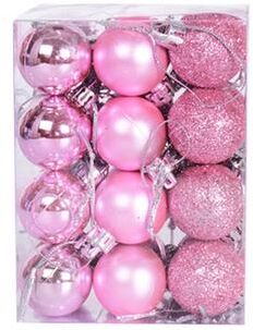 Discount Dollar Deals Mini Christmas Balls Ornaments, Flocked Christmas Balls, Christmas Tree Hanging Decor pink 2cm