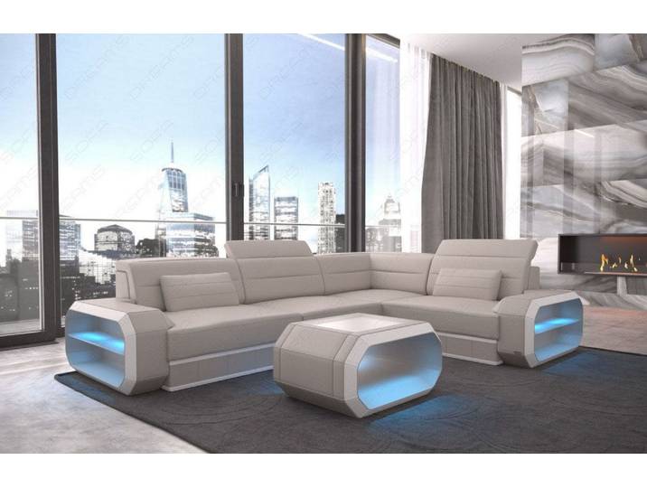 Mini Couch Verona L-Form in Leder
