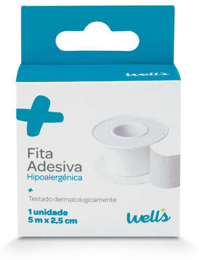 Wells Fita Adesiva Hipoalergénica 5m x 2,50cm 1 un