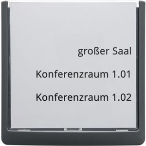 Böttcher-AG Türschild Premium, grau, aus Kunststoff, mit praktischem Klappfenster, 14,9 x 14,9 cm