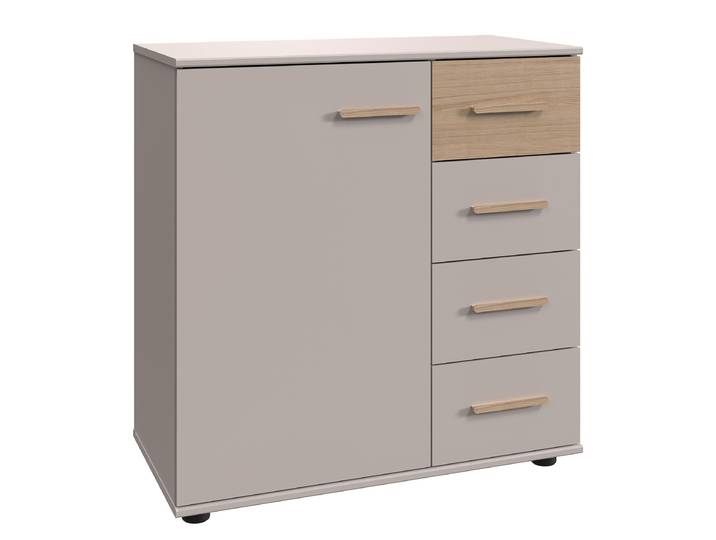 Kommode Digit 81 x 83 x 41cm Holz/Grau/Beige/Kaschmir/Eiche Dekor