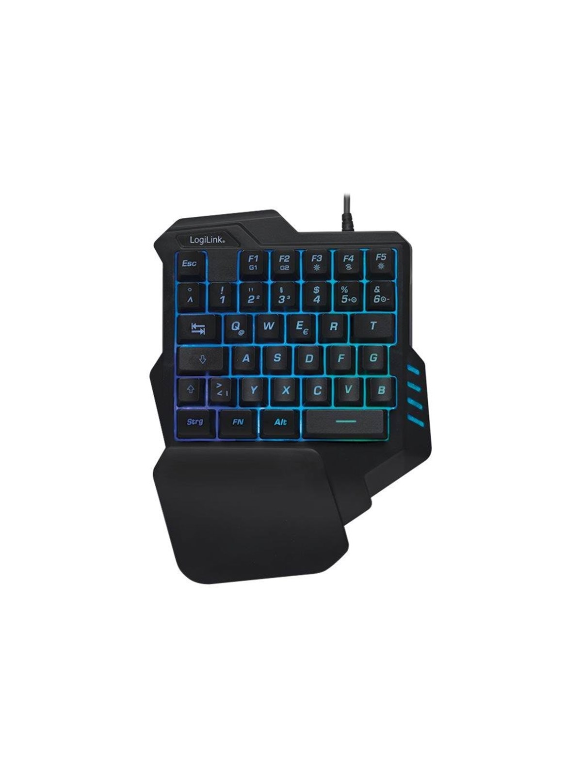 LogiLink Illuminated one-hand gaming keyboard black - Gaming Tastatur - Schwarz