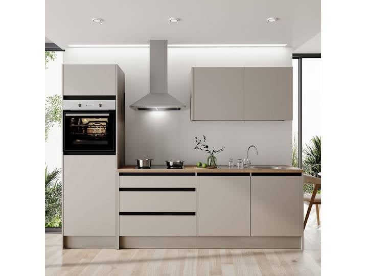 Küchenzeile Sedlec Kombi B 273 x 210 x 60cm Beige/Kaschmir ohne Elektrogeräte