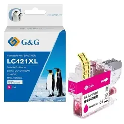 G&G Kompatibel mit Brother LC421XLM Druckerpatrone (500 Seiten) magenta