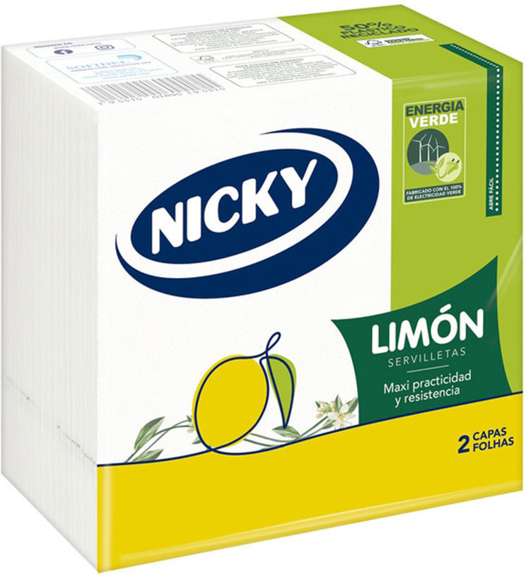 Nicky Limón servilletas 33x33 2 capas 65 u