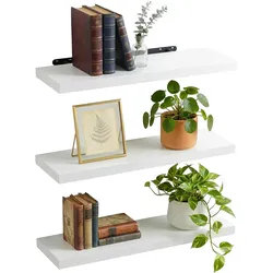 Relaxdays, Regal, 3x Wandregal (100 x 23 x 4 cm)