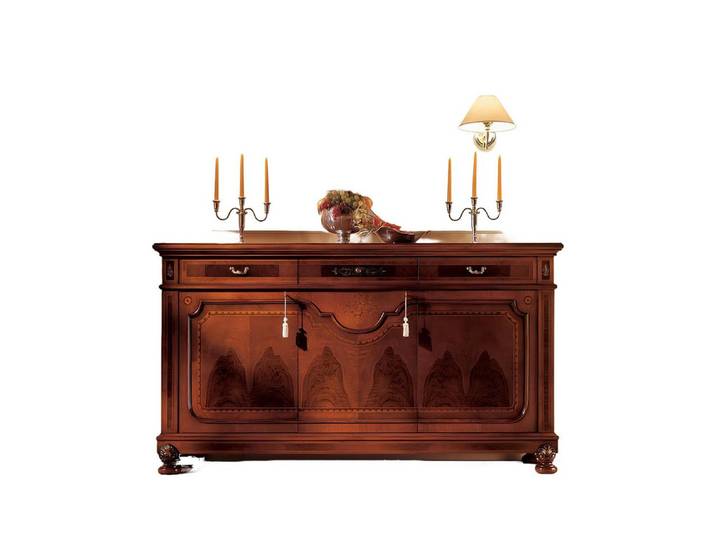 Xlmoebel Sideboard Braunholz-Kommode mit geräumigen Schränken für elegantes Wohnen (Sideboard, Sideboard), Hergestellt in Europa