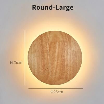 Friendly Fresh Finds Nordic LED Wooden Wall Light Modern Bedside & Staircase Wall Lamp circular 12w