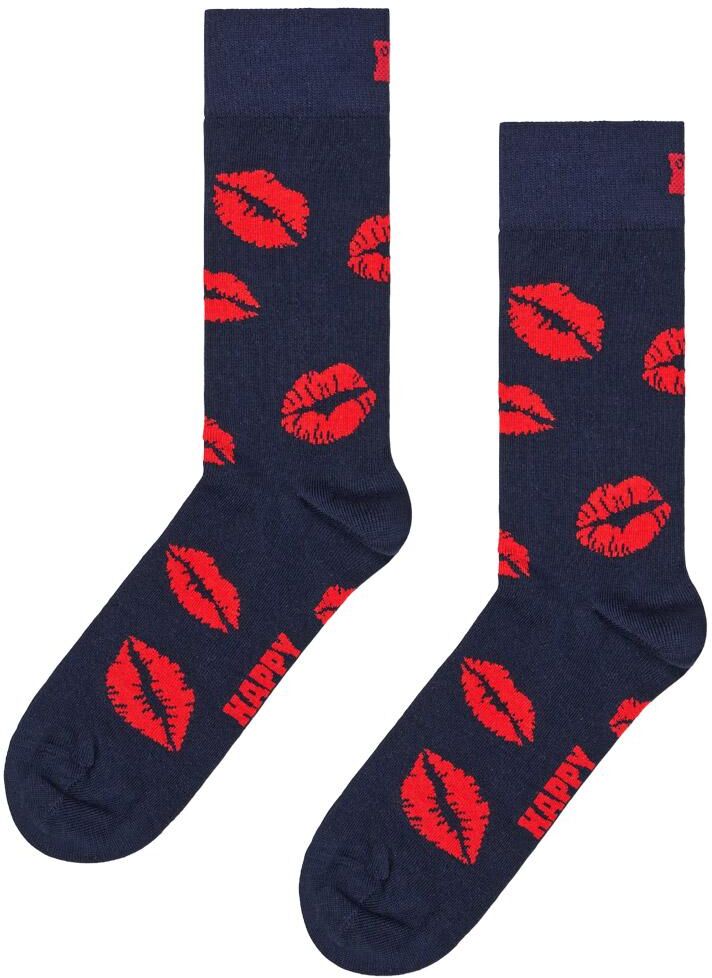Happy Socks  - Crew Socks Kisses Navy - 36-40 - Chaussettes