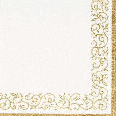 ti-flair 20 Papierservietten 33x33cm goldener Ornament Rand 3lagige Hochzeitsservietten