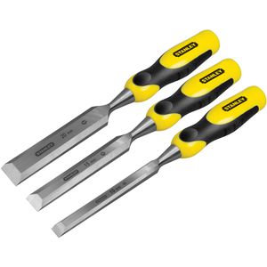 Stanley Stechbeitel DynaGrip, 2-16-887, 3-teiliges Set, mit 2-Komponentengriff, im Kunststoffkoffer, 10 - 20 mm