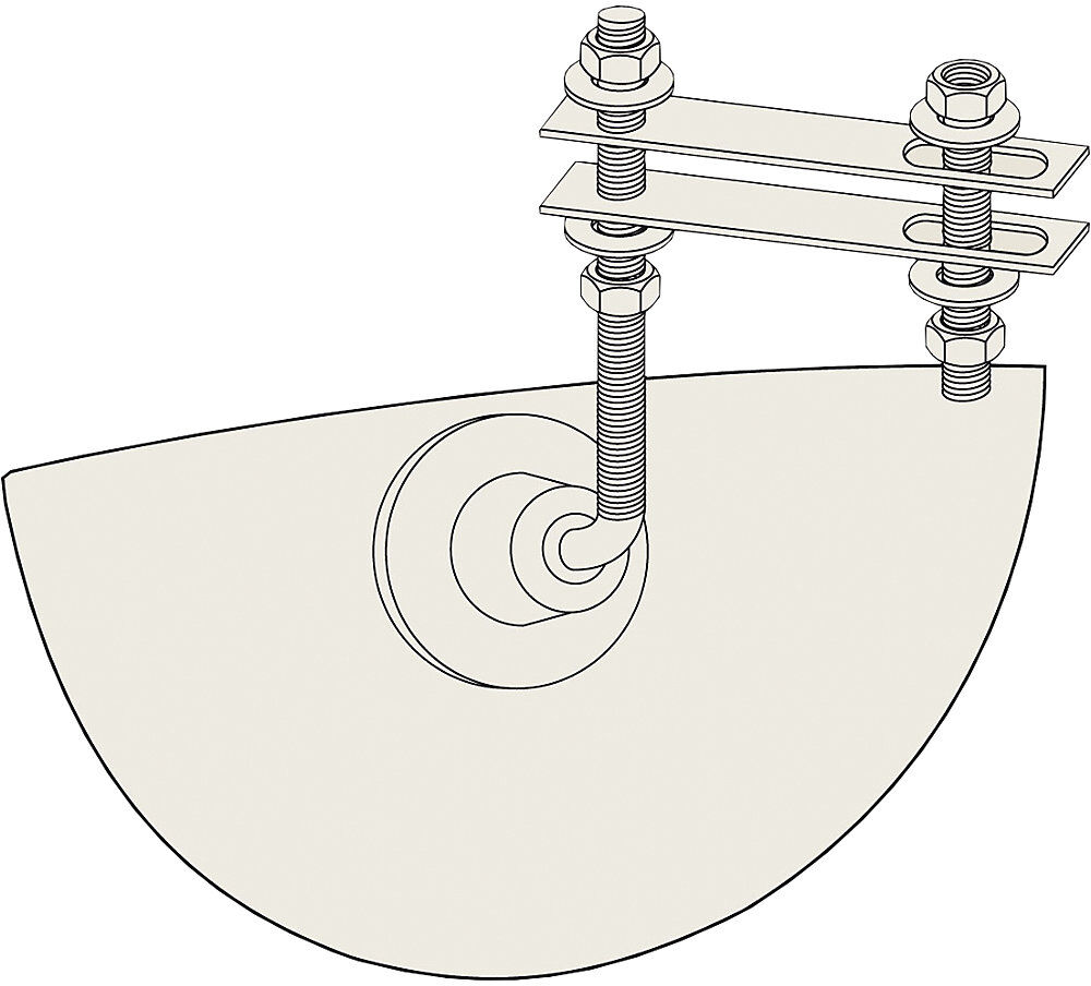 Rückspiegel für Gabelstapler, hinten, aus Polymir®, HxB 258 x 258 mm Vialux