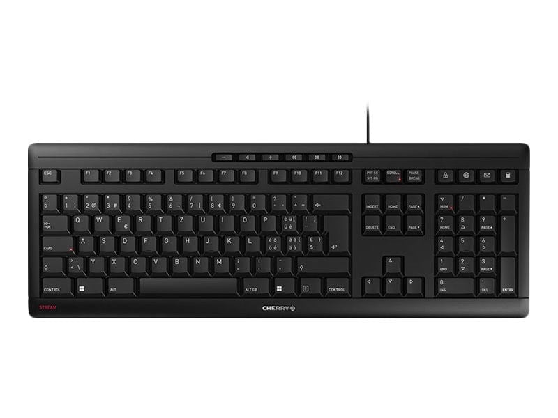 Cherry Stream Tastatur kabelgebunden, Schwarz (Layout: Belgisch)