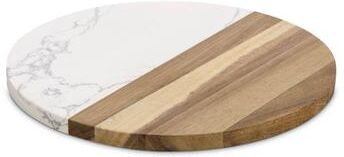 HIC Kitchen Maison du Fromage Charcuterie Cheese Board, Cultured Marble and Wood, Round,