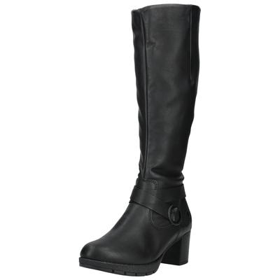 Overkneestiefel RIEKER "Rieker Stiefel Lederimitat", Damen, Gr. 41, schwarz, Lederimitat, Schuhe