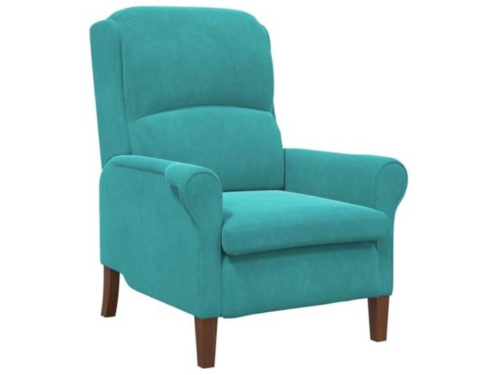 GHVBNMF Sessel Türkis Samt Polstersessel mit Kautschukholzbeinen Bequemer Relaxsessel mit gerollten Armlehnen für Wohnzimmer und Schlafzimmer. Ergonomische hohe Rückenlehne.
