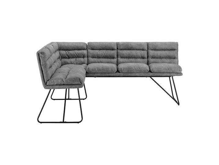 Eckbank Holz, Metall, Textil Grau