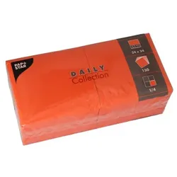 PAPSTAR 150 Servietten "DAILY Collection" 1/4-Falz 24 cm x 24 cm nektarine