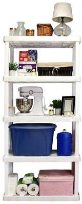 Koolatron Oskar 5-Tier Heavy Duty Shelving Unit W30 x D14 x H75 Home Storage white