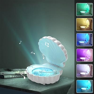 Nordlichtprojektor, Nachtlichtprojektor für Schlafzimmer, integrierter Bluetooth-Lautsprecher, weißes Rauschen, Muschel-Nachtlicht für Raumdekor/Geschenk für Kinder/Party/Musik/Entspannung/Geburtstag