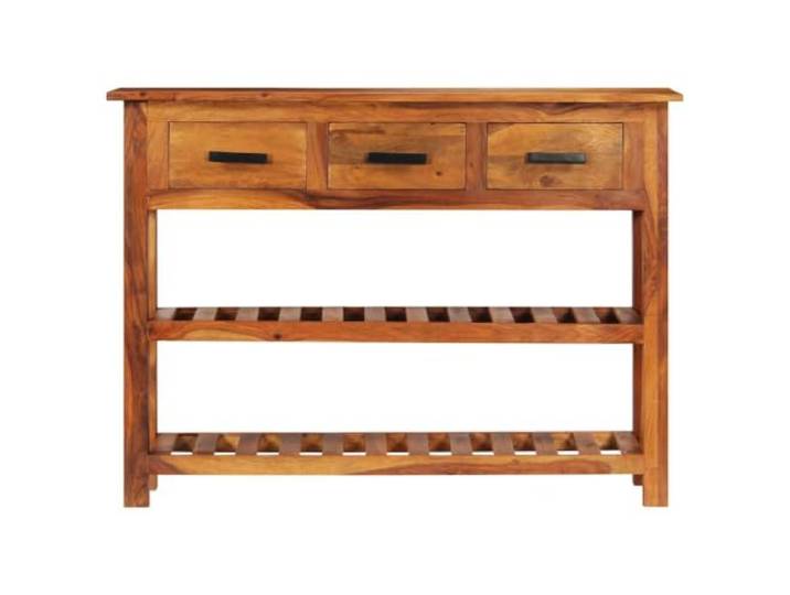 KPOTUERTU Sideboard mit 3 Schubladen 110x30x80 cm Massivholz Vintage-Stil, zwei Ablagen, Holzschrank, Beistellschrank, Wohnzimmer, Aufbewahrung
