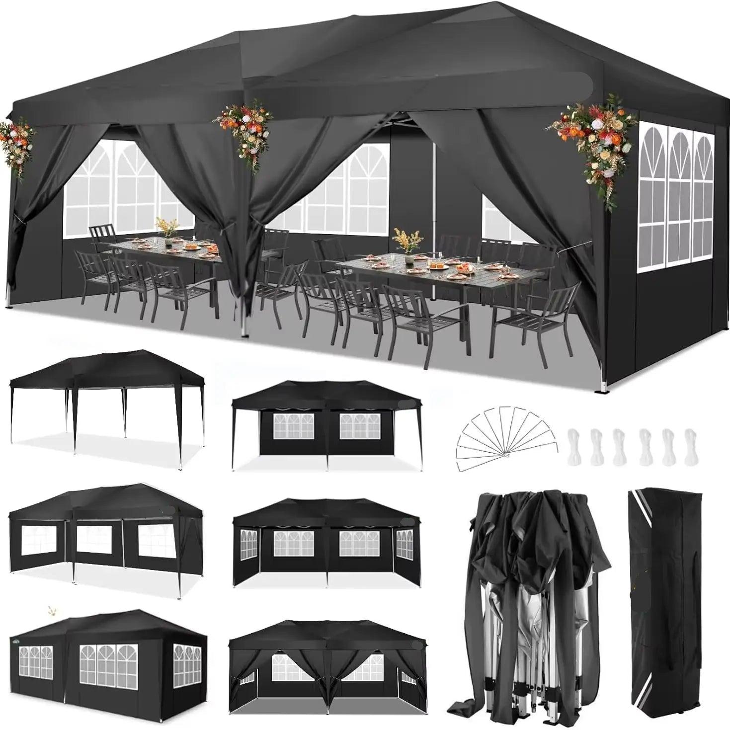 Partyzeltdach - Klappbares Gartenhaus - Außenzelt - Sonnenschutz-Zelt - 3 x 6 Meter - Wasserdicht, 210D Oxford