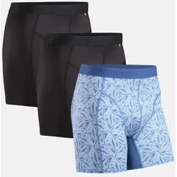 SPORTS TRUNKS - 3-Pack - Schwarz | Blau Mosaik - XL